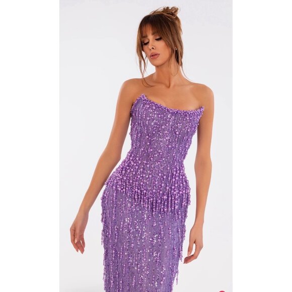 Albinadyla Lavender Corset Set Size 2 Retails $1,250 - Picture 2 of 10